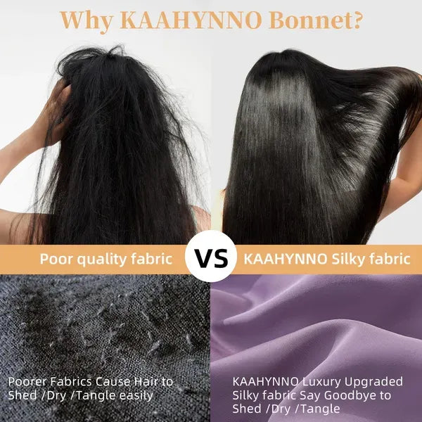 Silk Bonnet For Sleeping Women, Satin Hair Bonnet For Sleeping For Wavy Curly Natural Hair Women Men - Rose Red