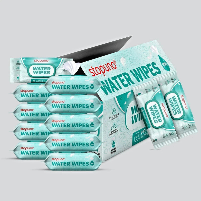 Premium Gentle Baby Water Wipes for Sensitive Skin, 12-Pack