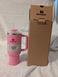 40oz Pink Floral Insulated Stainless Steel Tumbler with Handle, Lid and Straw – New in Box