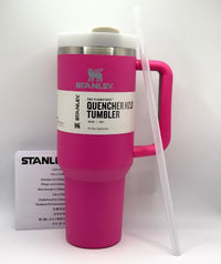 Hot Pink 40oz Insulated Stainless Steel Tumbler with Lid and Straw – Character Design