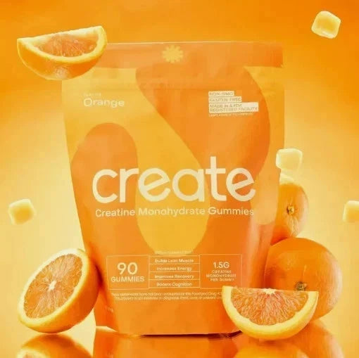 Creatine Monohydrate Gummies for Men & Women, Orange Flavor, 90 Count