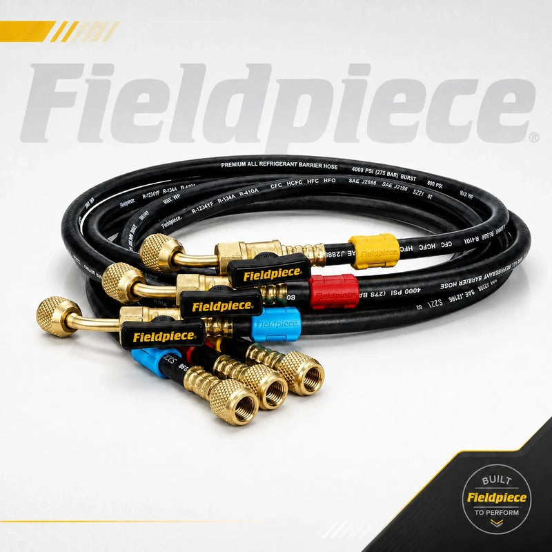 Refrigerant Charging Hoses 5 ft, 1/4-Inch Ball Valve, A2L Compatible, 3-Pack, 800/4000 PSI