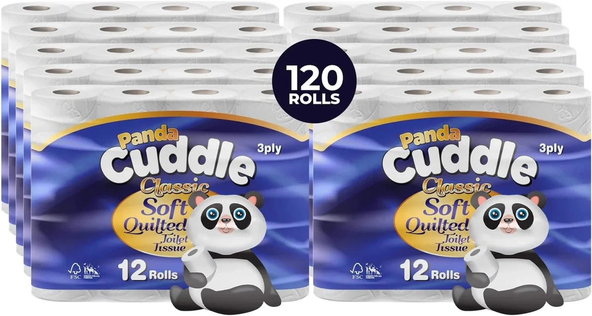 120 Rolls 3-Ply Soft Quilted Toilet Tissue Paper – Ultra Strong Luxury Bathroom Rolls