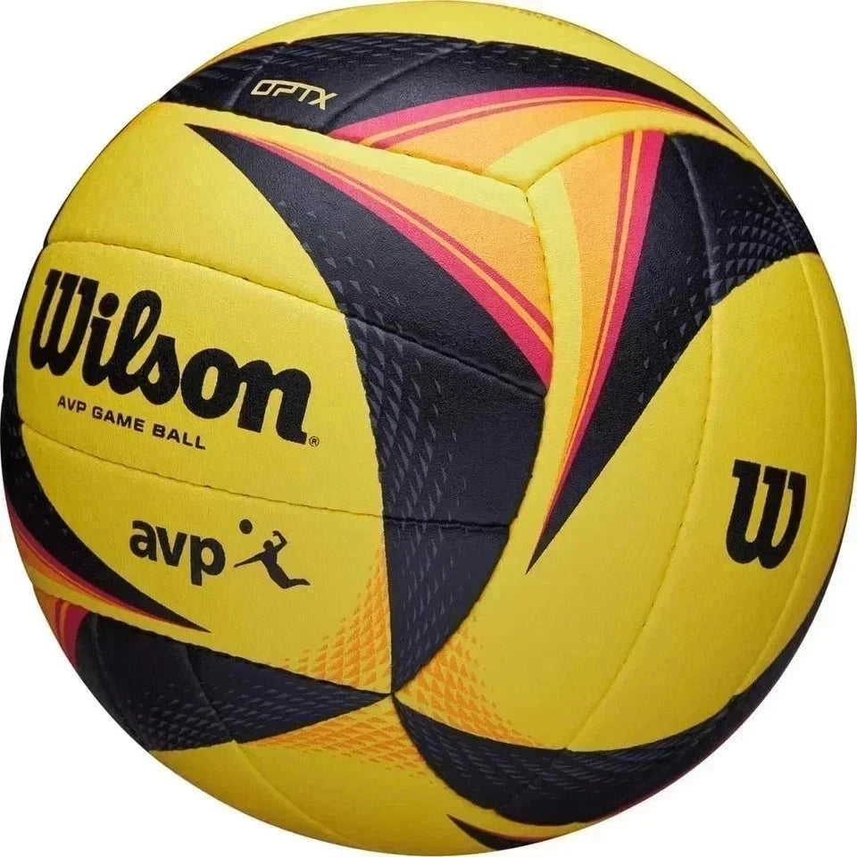Size 5 Beach Volleyball – Black & Yellow Outdoor Match Ball