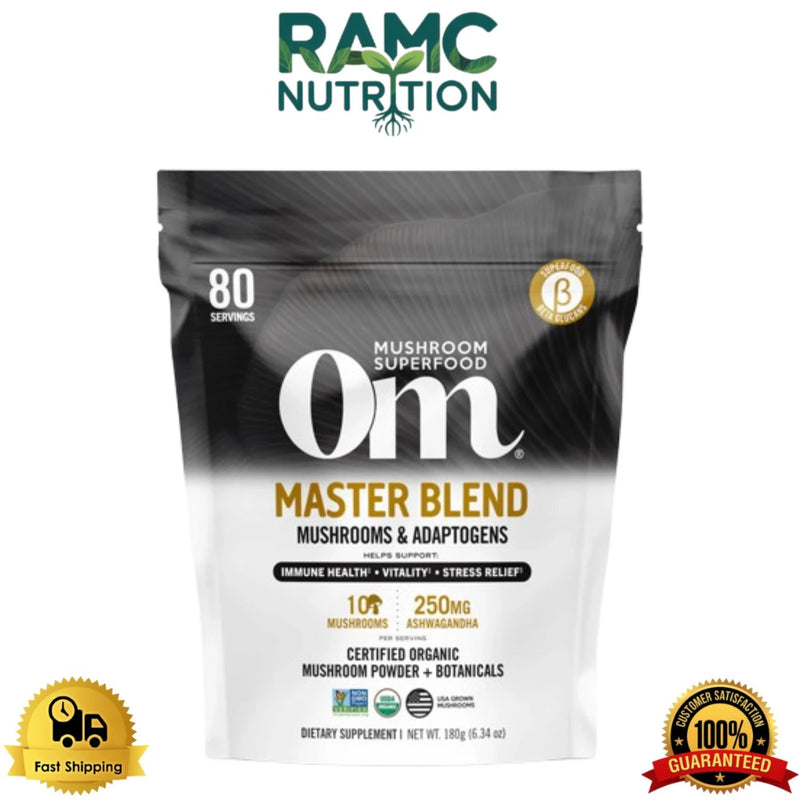 Organic Mushroom Superfood Blend Powder – 10 Mushroom Complex, Daily Wellness Supplement, 80 Servings