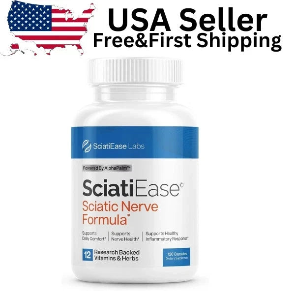 Sciatic Nerve Support Capsules with AlphaPalm, Pea Extract, B Vitamins & Alpha-Lipoic Acid – 120 Capsules