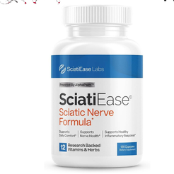 Sciatic Nerve Support Supplement – AlphaPalm, Pea Extract & B Vitamins, 120 Capsules