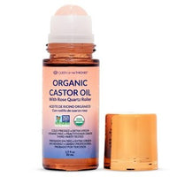 Organic Golden Castor Oil Roll-On with Rose Quartz Roller – 1.7 fl oz (50 ml)