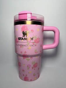 20 oz Pink Insulated Stainless Steel Tumbler – Sunset Design with Lid and Straw