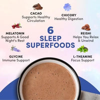 Mushroom Hot Cocoa Sleep Powder with Melatonin & Reishi – Vegan, 20 Servings