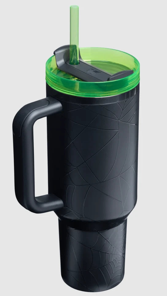 40 oz Black Insulated Stainless Steel Tumbler with FlowState Lid and Straw