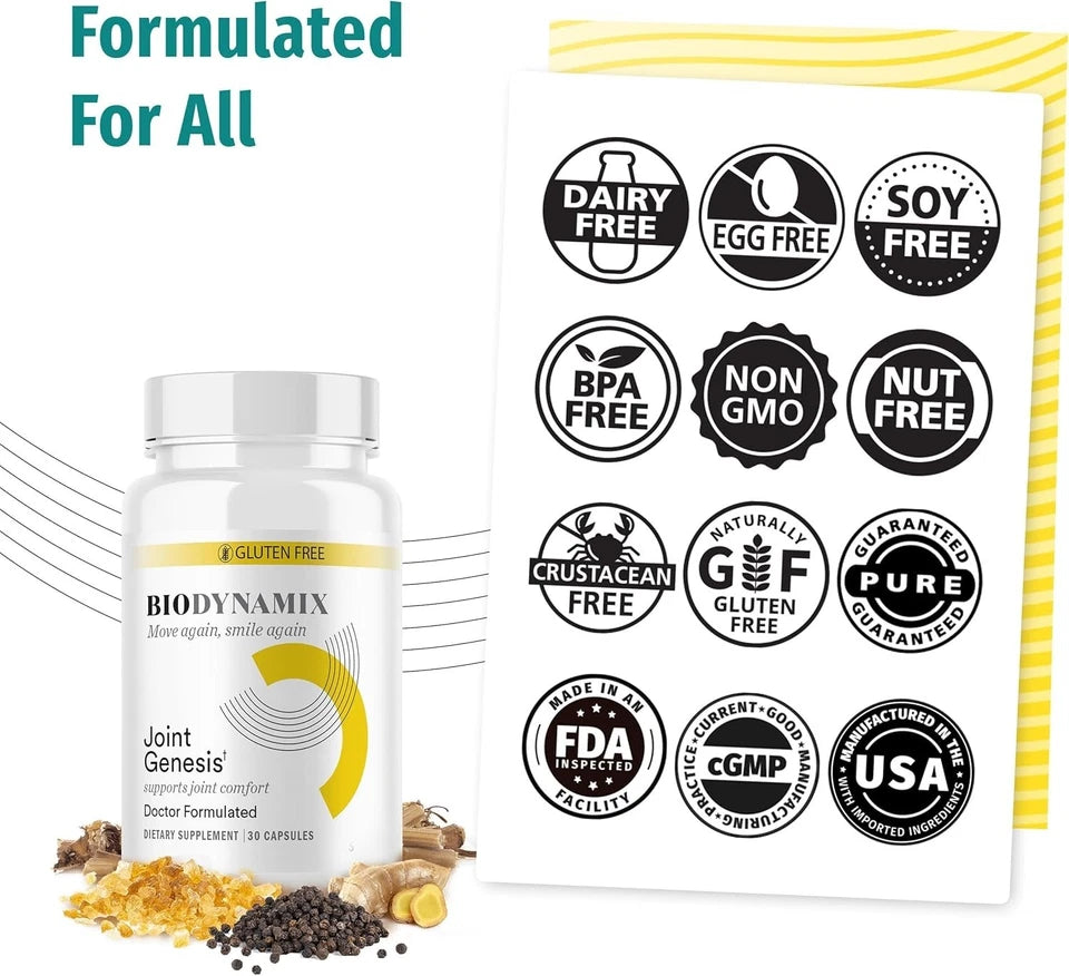 Advanced Joint Support Dietary Supplement – 30 Capsules, Daily Joint Wellness Formula