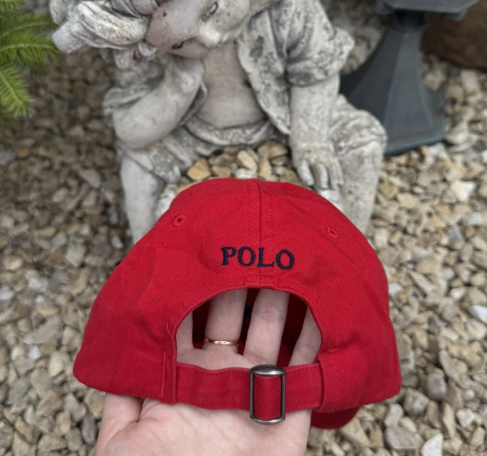 Men's Red Cotton Chino Baseball Cap – Classic Adjustable One Size Hat