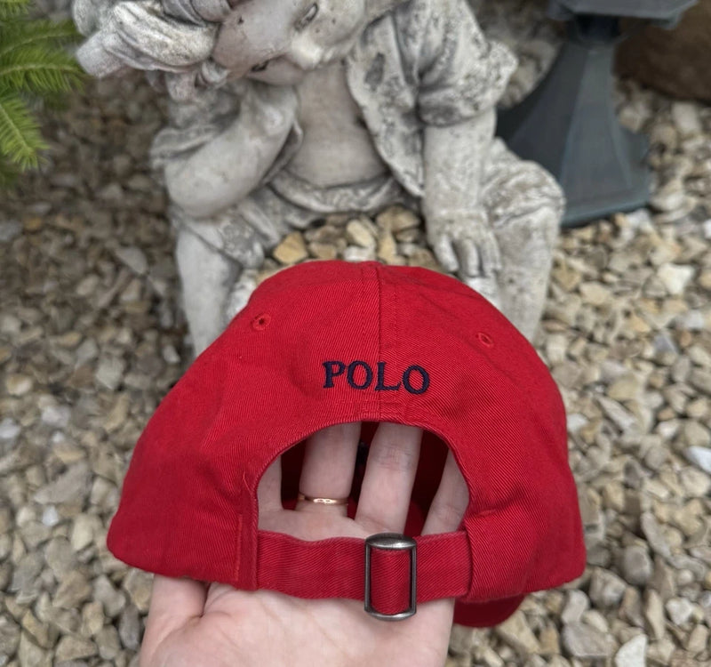 Men's Red Cotton Chino Baseball Cap – Classic Adjustable One Size Hat
