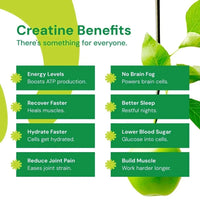 Creatine Monohydrate Gummies for Men & Women, Sour Green Apple, 90 Count