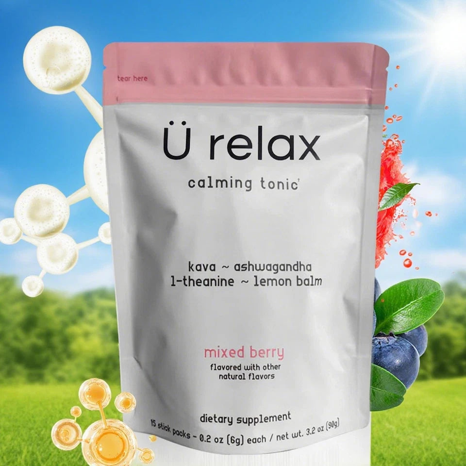 Calming Tonic Powder Drink Mix – Mixed Berry Flavor, Relaxation Supplement, 15 Packets
