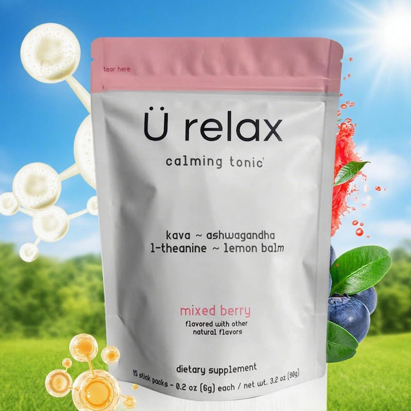 Calming Tonic Powder Drink Mix – Mixed Berry Flavor, Relaxation Supplement, 15 Packets
