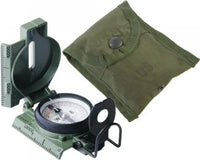 Military-Style Lensatic Compass with Olive Drab Carrying Pouch – Tritium Illumination