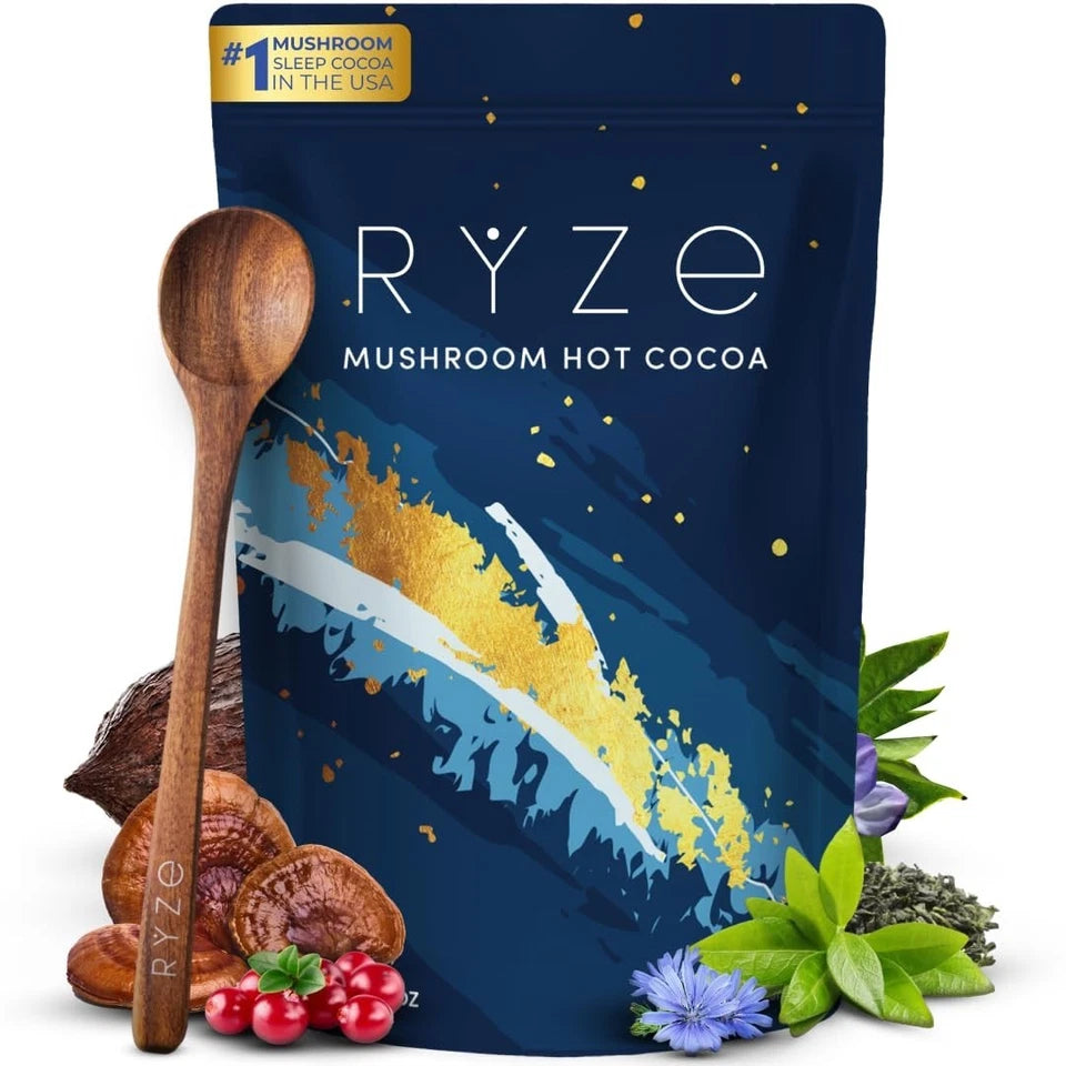 Mushroom Hot Cocoa Sleep Powder with Melatonin & Reishi – Vegan, 20 Servings