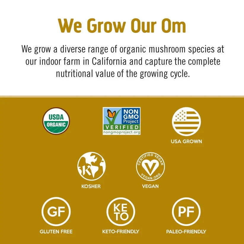 Organic Mushroom Superfood Blend Powder – 10 Mushroom Complex, Daily Wellness Supplement, 80 Servings