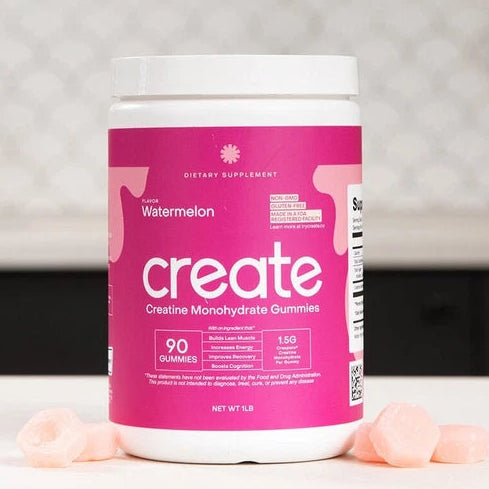 Creatine Monohydrate Gummies – Watermelon Flavor, 90 Gummies, 30 Servings