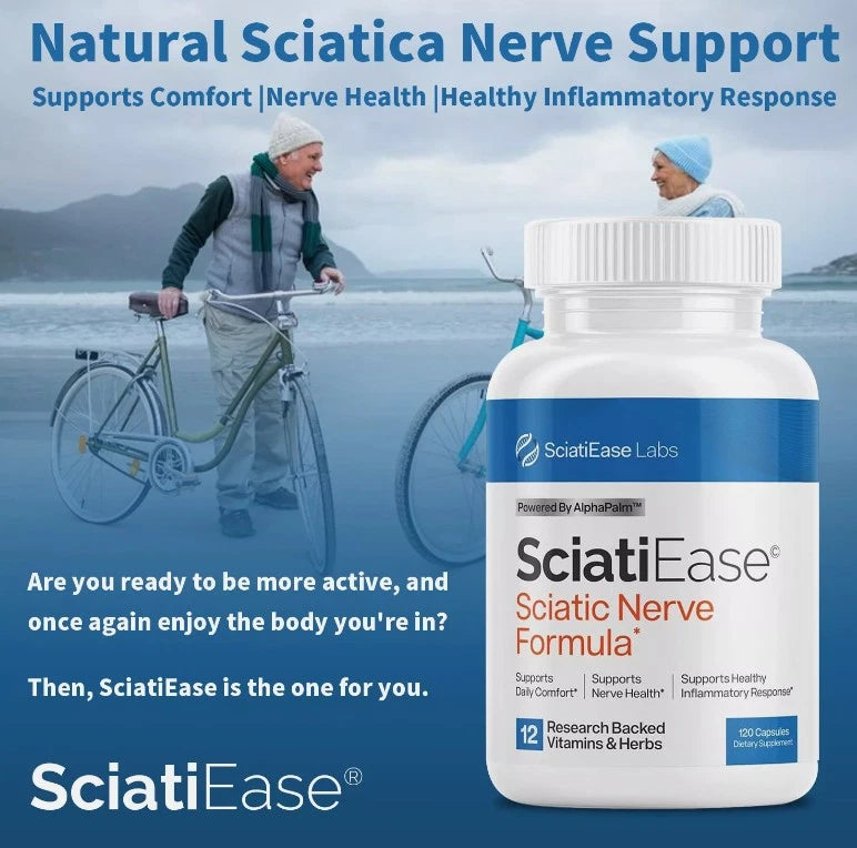 Sciatic Nerve Support Supplement – AlphaPalm, Pea Extract & B Vitamins, 120 Capsules
