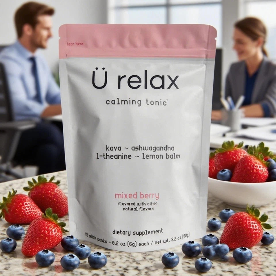 Calming Tonic Powder Drink Mix – Mixed Berry Flavor, Relaxation Supplement, 15 Packets